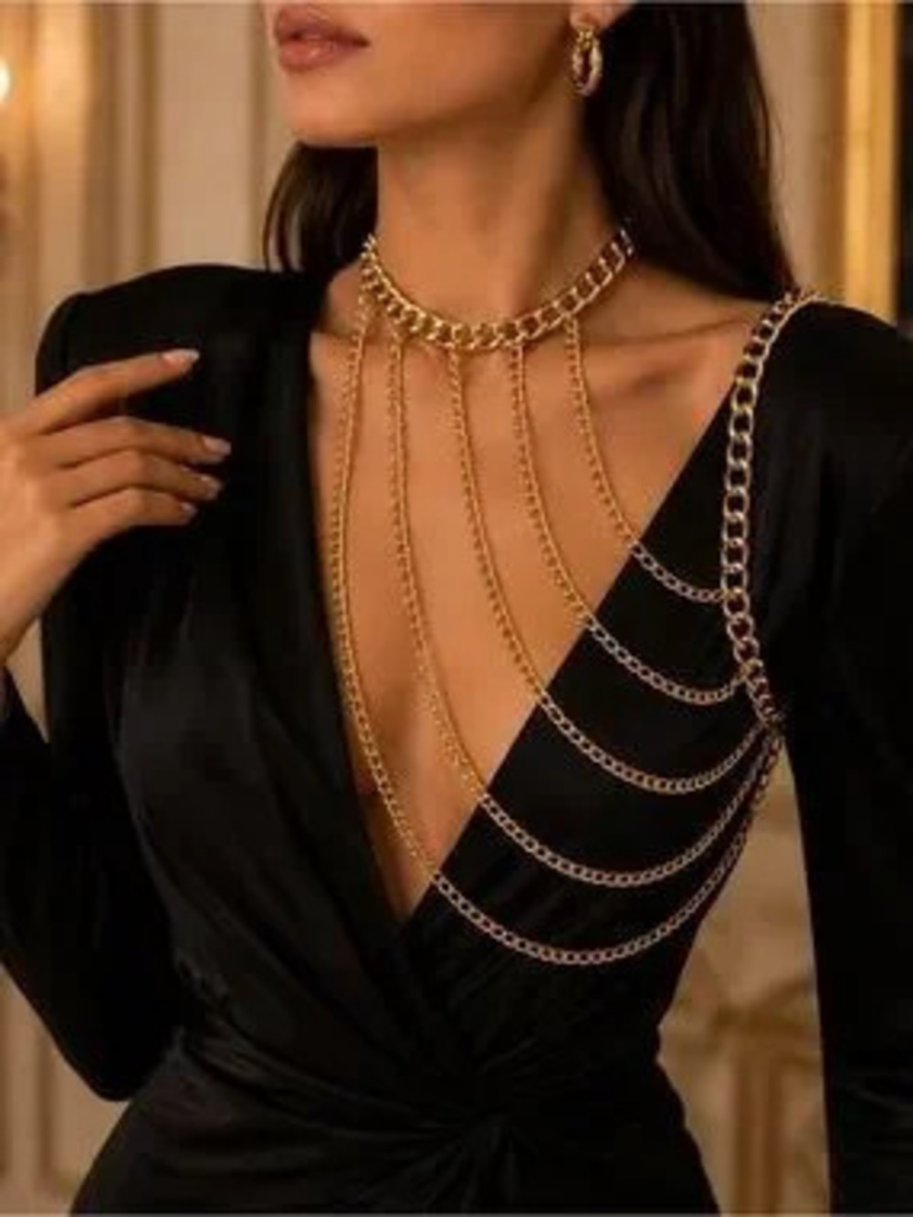 Gilded Aurelia Collar Multi-Layer Chain Body Necklace